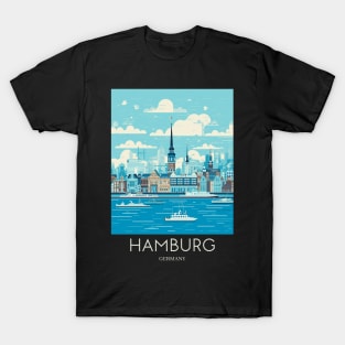 A Pop Art Travel Print of Hamburg - Germany T-Shirt